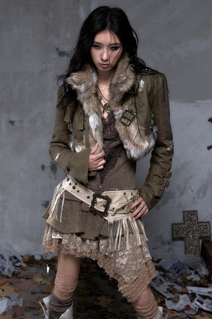 Retro Gold Thread Denim Jacket