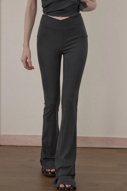 Folded Waist Slim Yoga Slacks