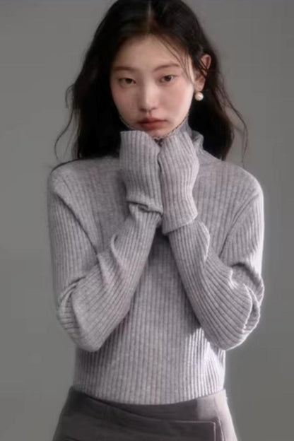Soft Cloud Ribbed Turtleneck Sweater