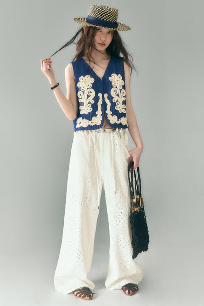 Wind Vines Flower Shell Pendant Vest Set-Up