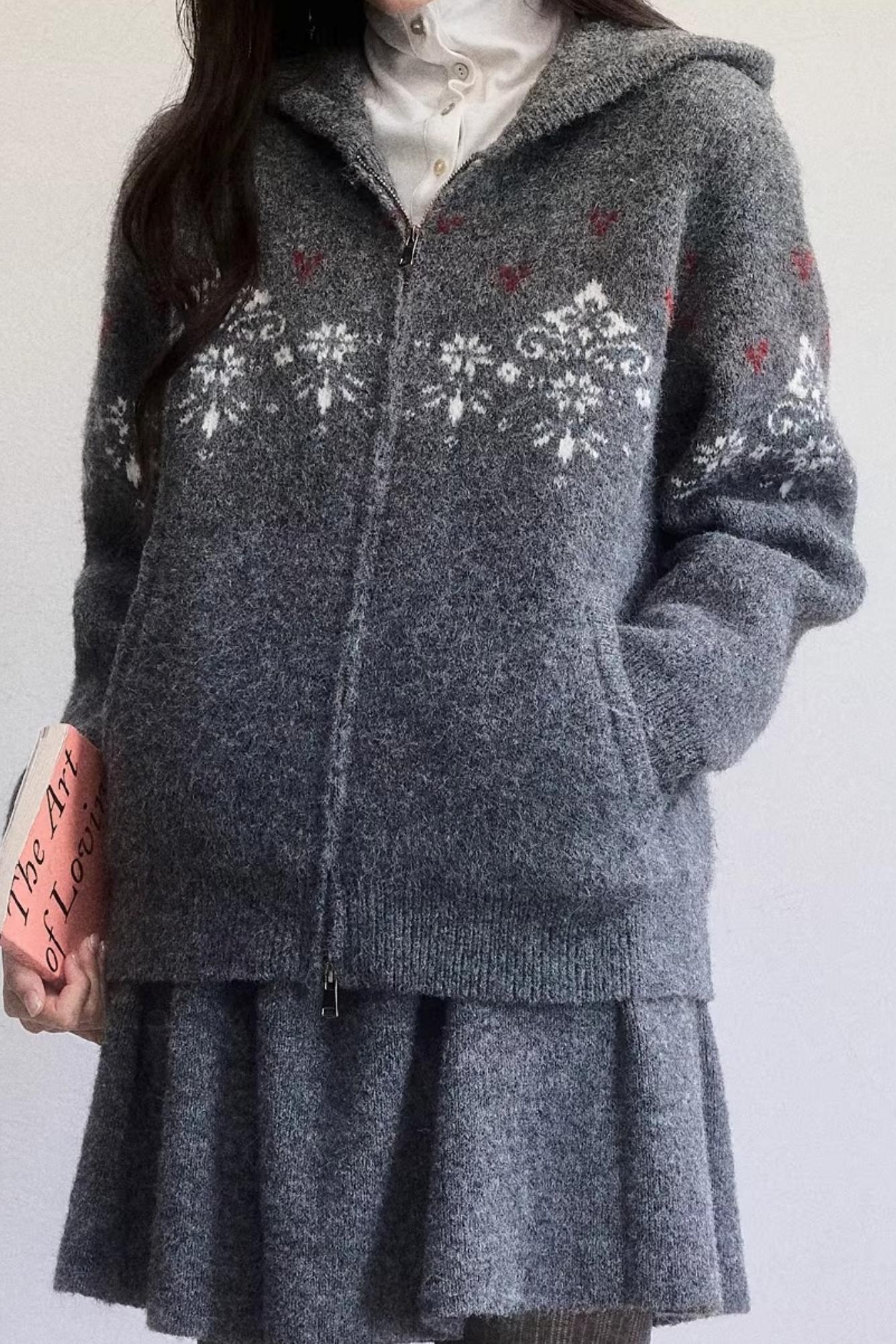 Frosting Jacquard Strickjacken-Set