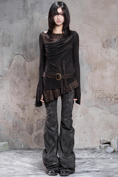 Knitted Contrast Patchwork Top