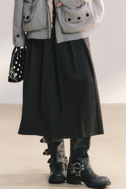 Vintage Woolen A-Line Skirt