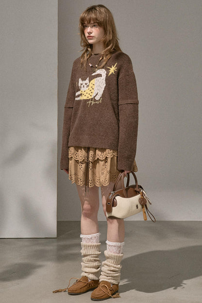 Cute Slouch Knit Sweater Top