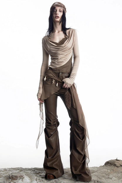 Fake Two Halterneck Swing Top