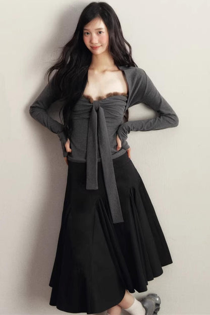 Slanted Edge Irregular Skirt