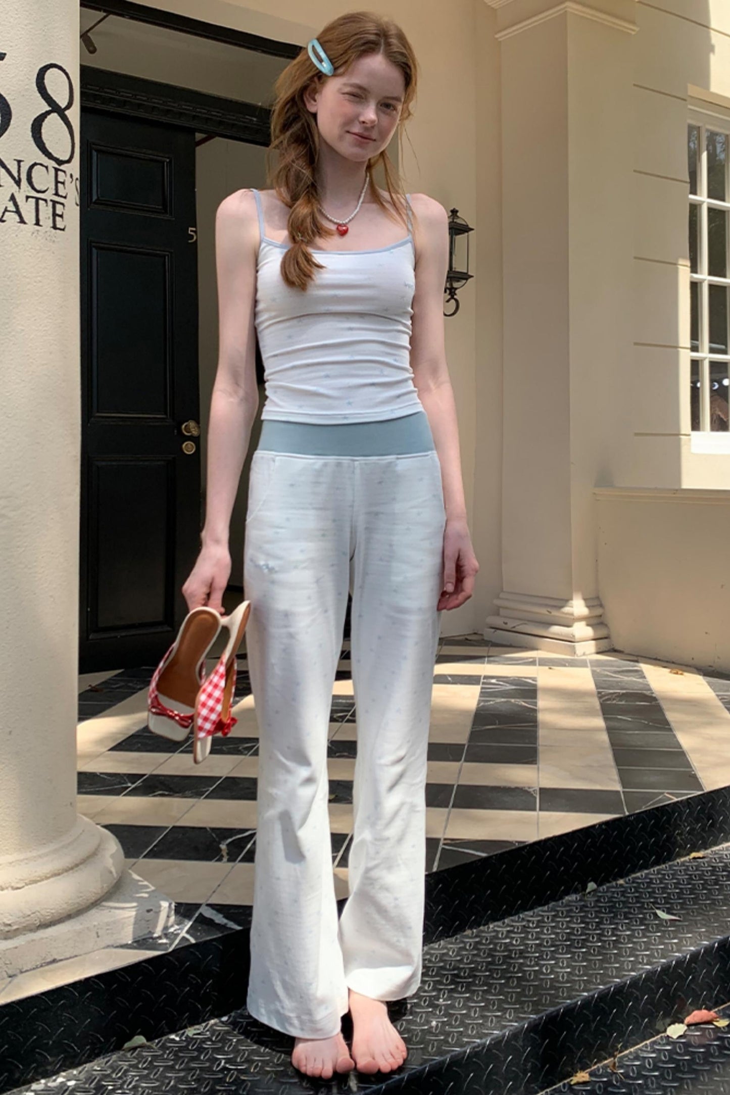 Summer Color-Block Wide-Leg Pants