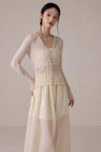 Beige Light Knit Cardigan