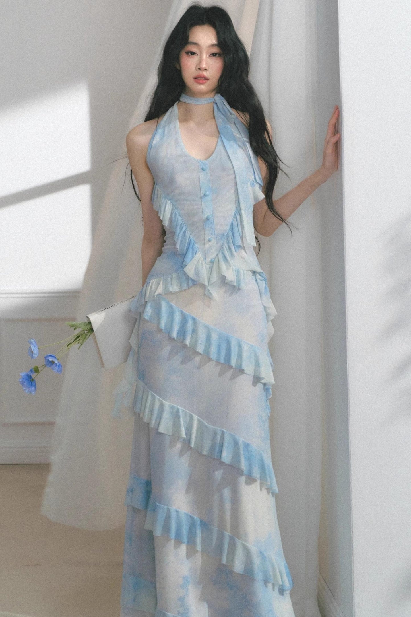 Sea Mint Halter Skirt Set-Up