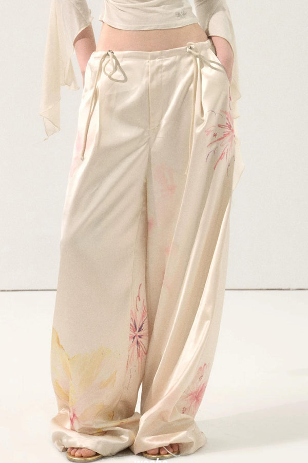 Gradient Print Drawstring Pants