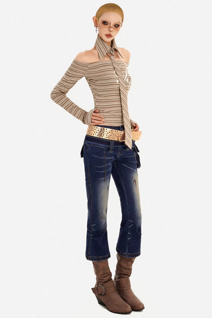 Vintage Washed Flared Pants