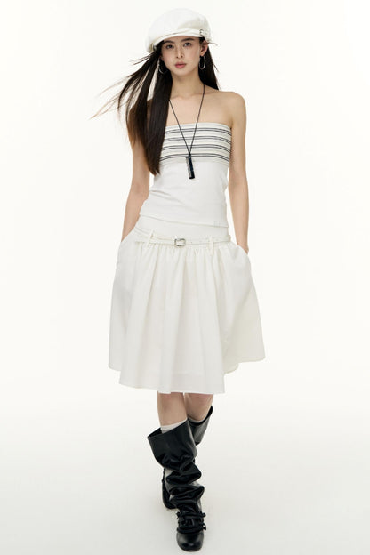 Virtual Striped Short Skirt Set-Up