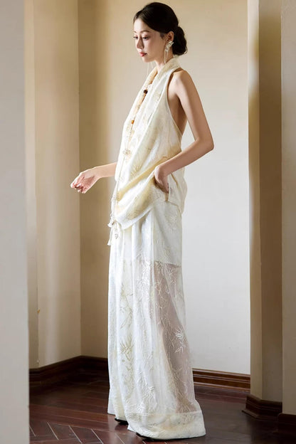 Off-White Romantic Hollow-Out Pants