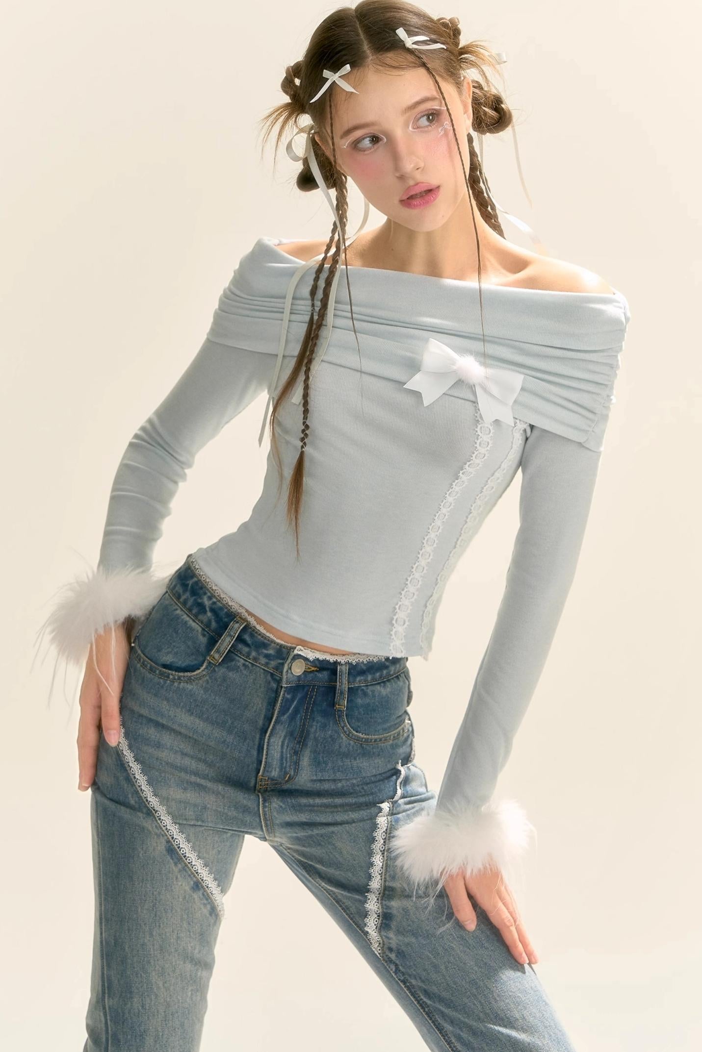 One-Shoulder Knit Sweater Top