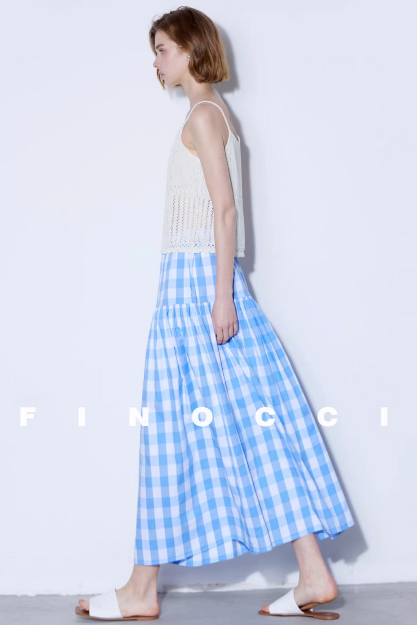 Yarn-Dyed Plaid A-Line Skirt