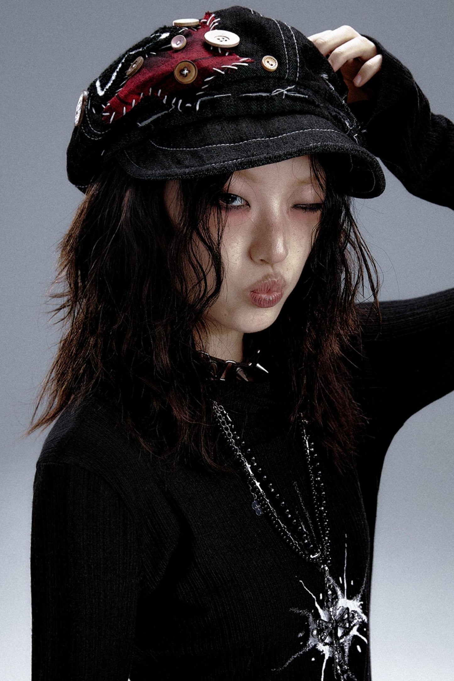 Garden Punk Denim Beret