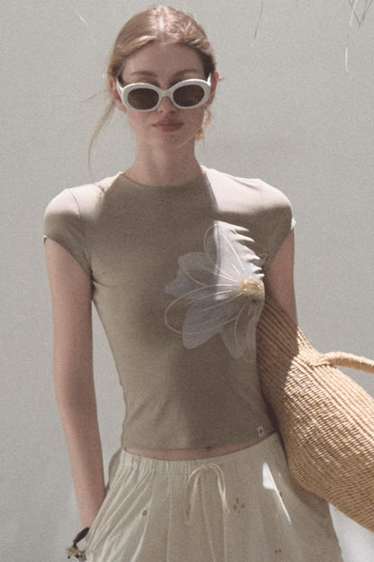 Begonia Bloom Slim Fit T-Shirt