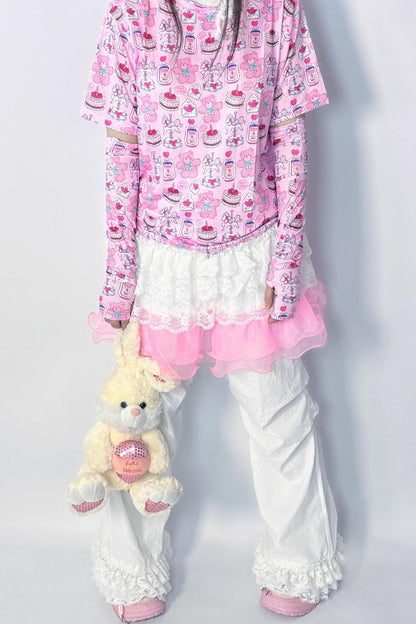 Cute Lace Wide-leg Pants