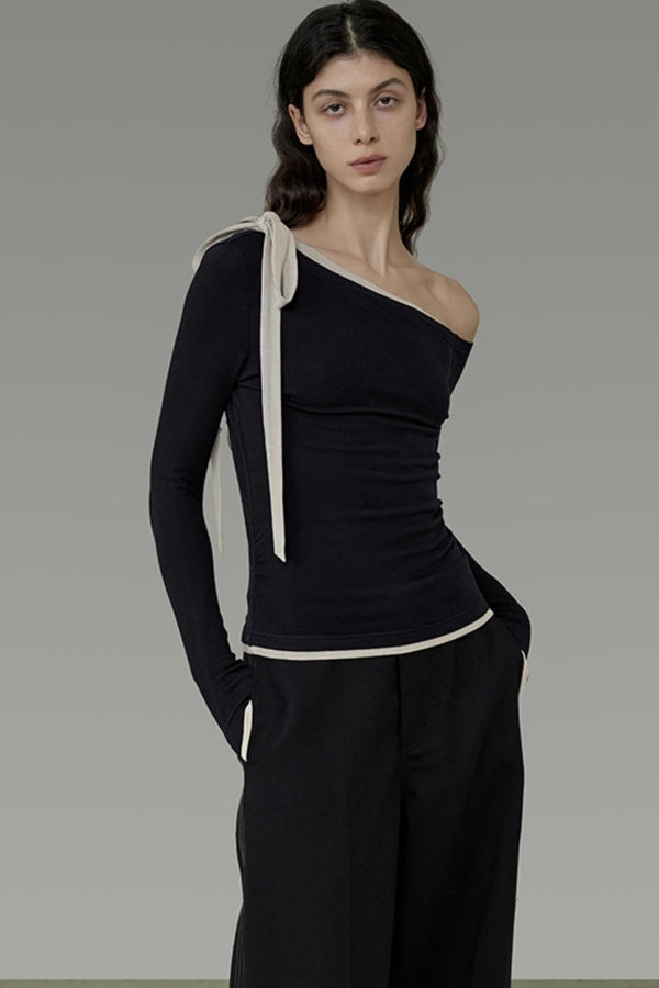 Asymmetry Design Knit Top