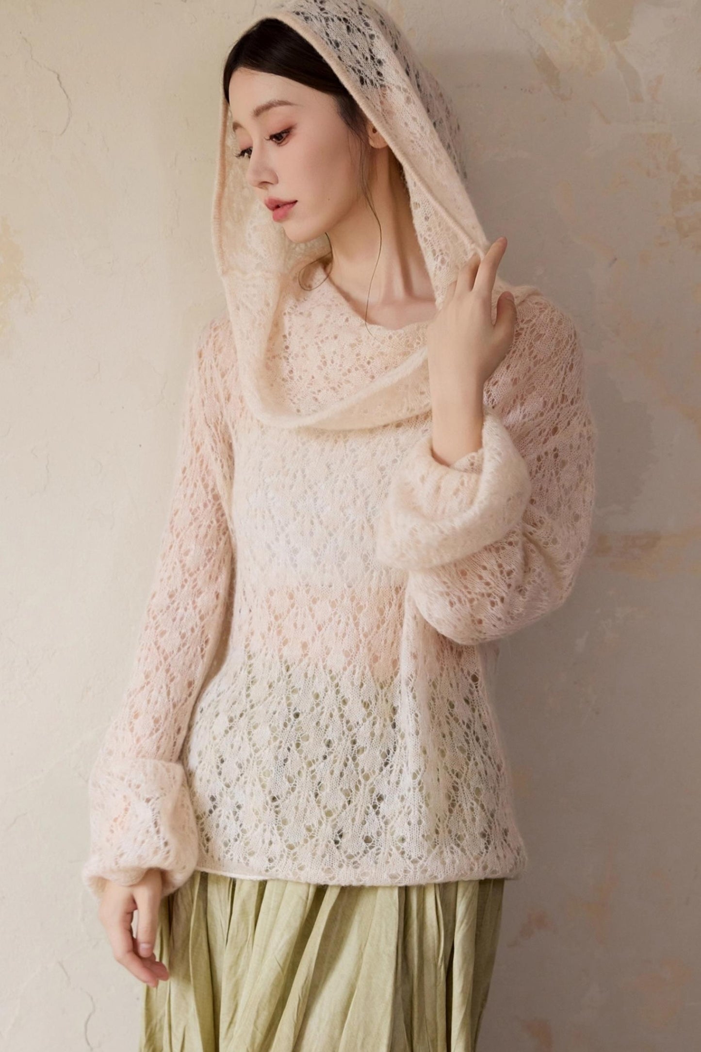 Alpaca Hooded Mohair Sweater