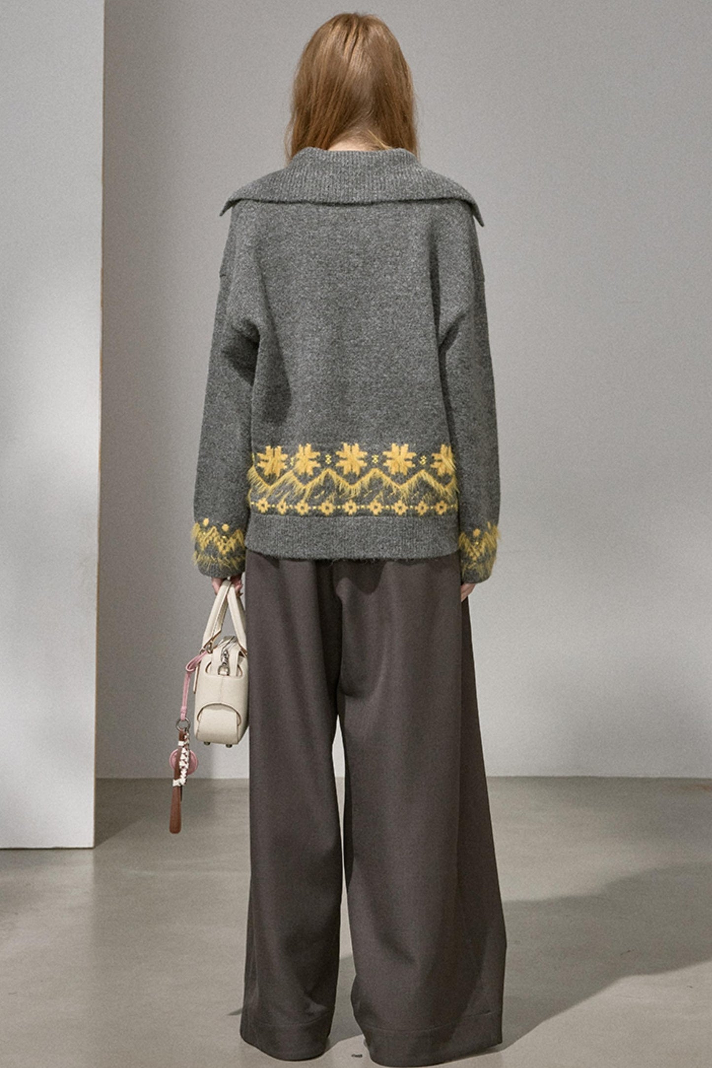 Fair Isle Beaded Sweater Top