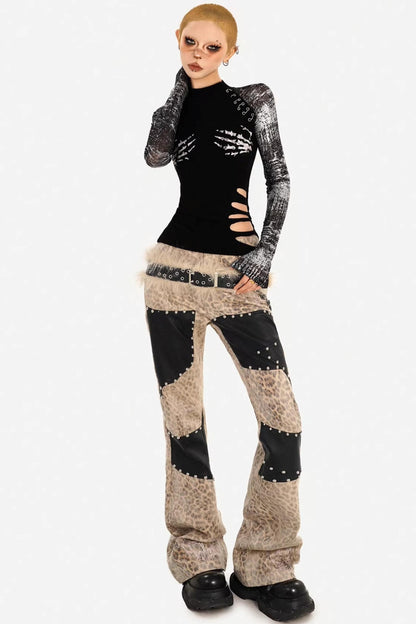 Skull Print Punk Top