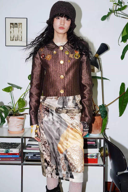 Gold Silk Glitter Jacket