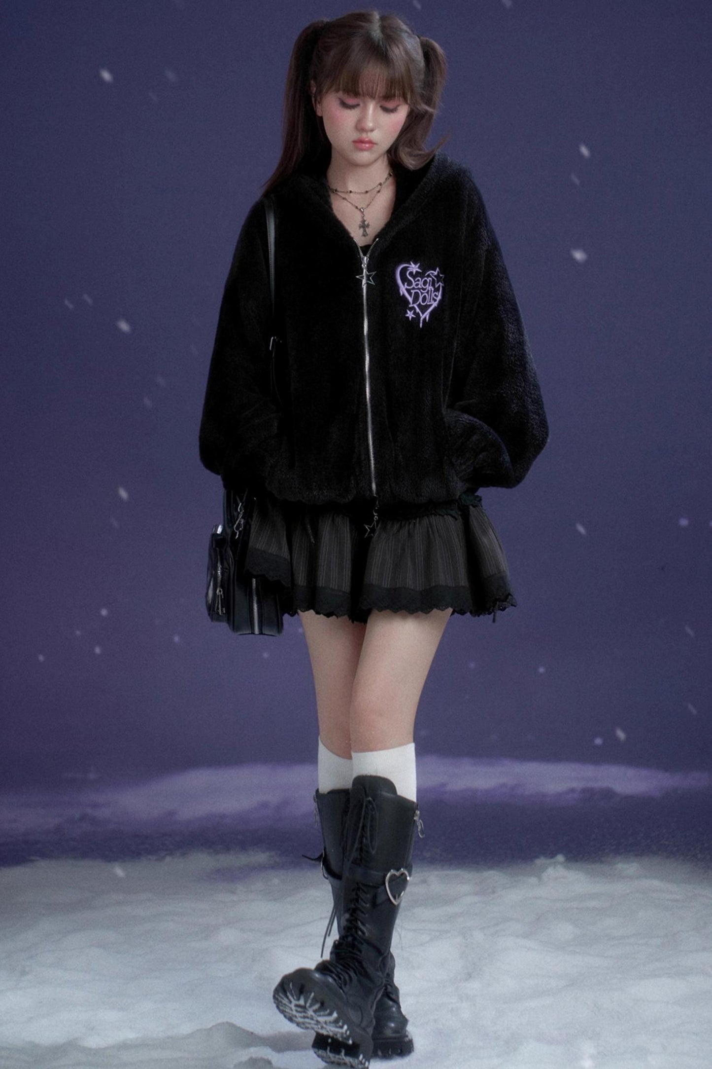 Black and Purple Velvet Jacket