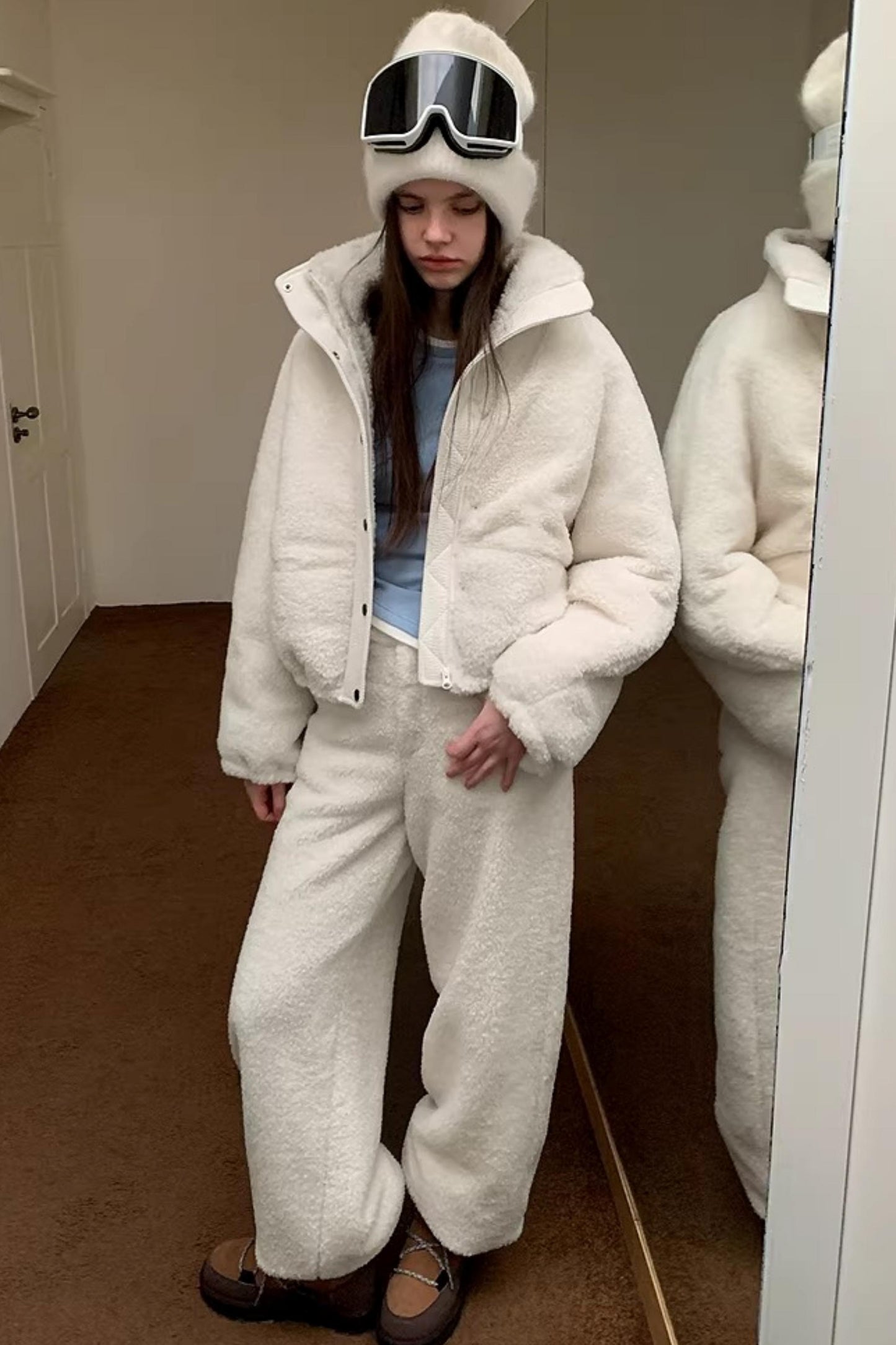 White Faux Shearling Jacket