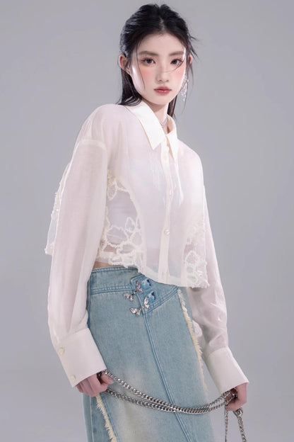 Belle Lace White Shirt