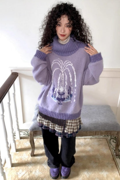 Fountain Pattern Knit Sweater