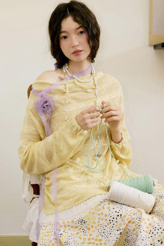 Yellow Knit Swing Top