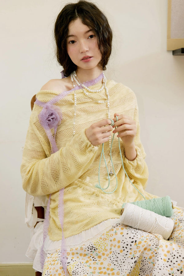 Yellow Knit Swing Top