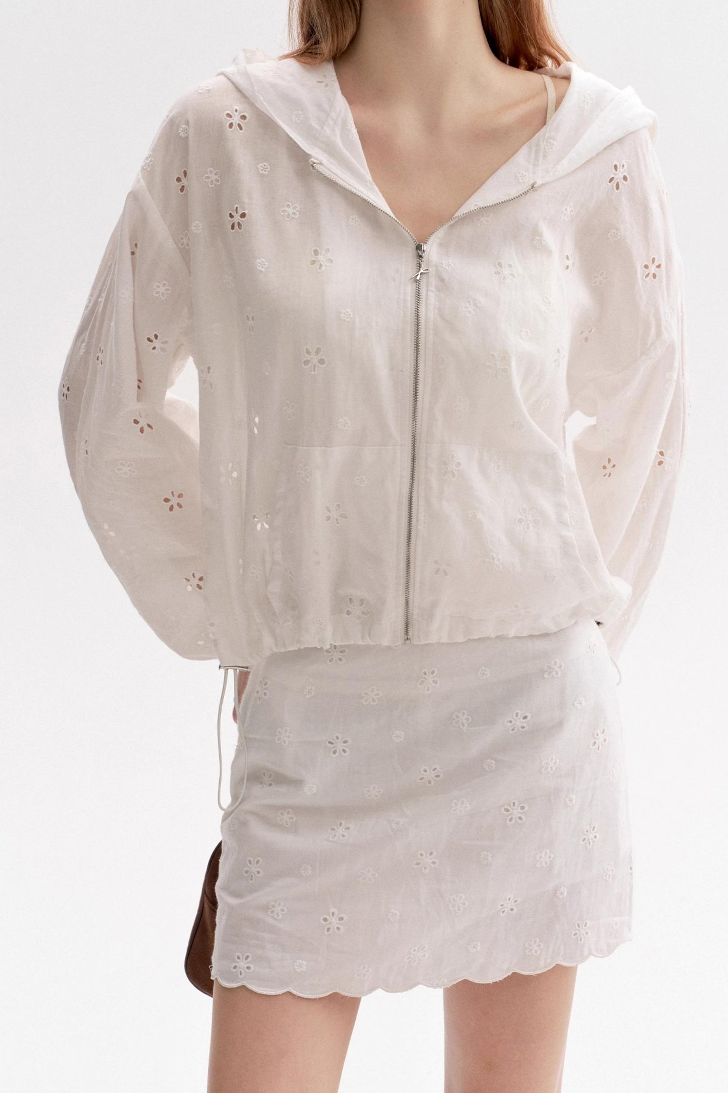 Cotton Lace Cropped Coat