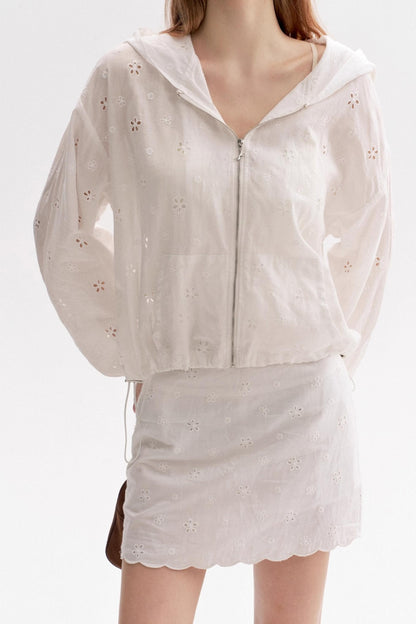 Cotton Lace Cropped Coat