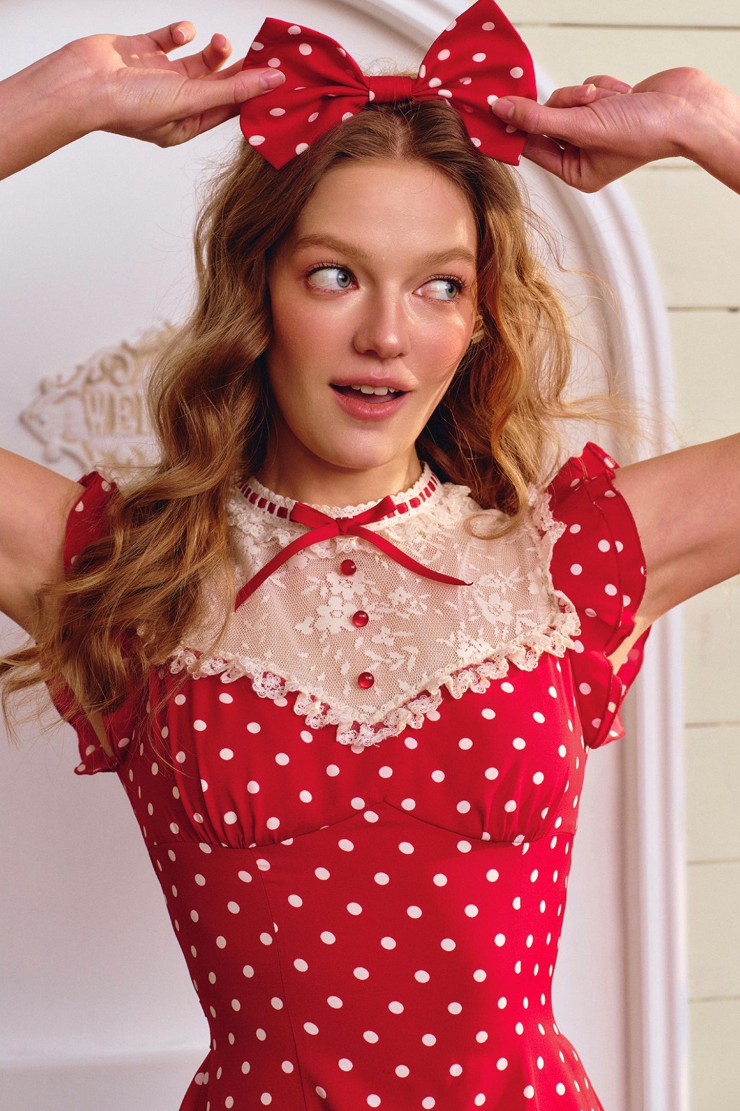 Dreamy Polka Dot Lace Dress