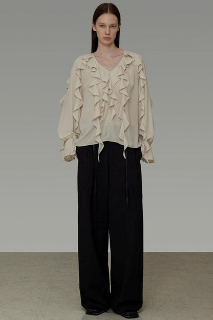 Loose Fit V-Neck Shirt