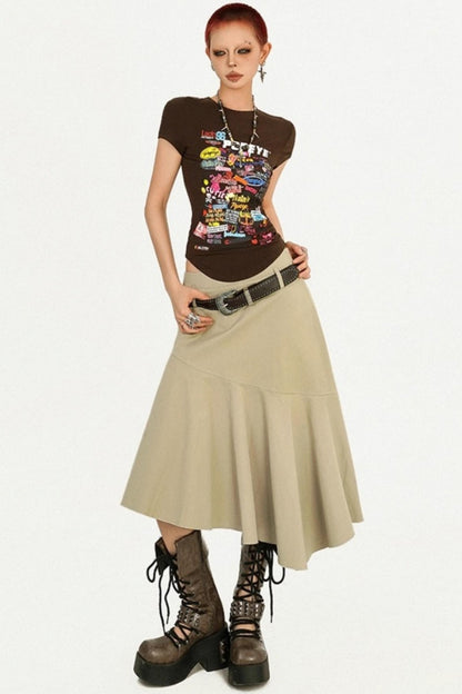 Cool Retro Street Fashion A-Line Skirt