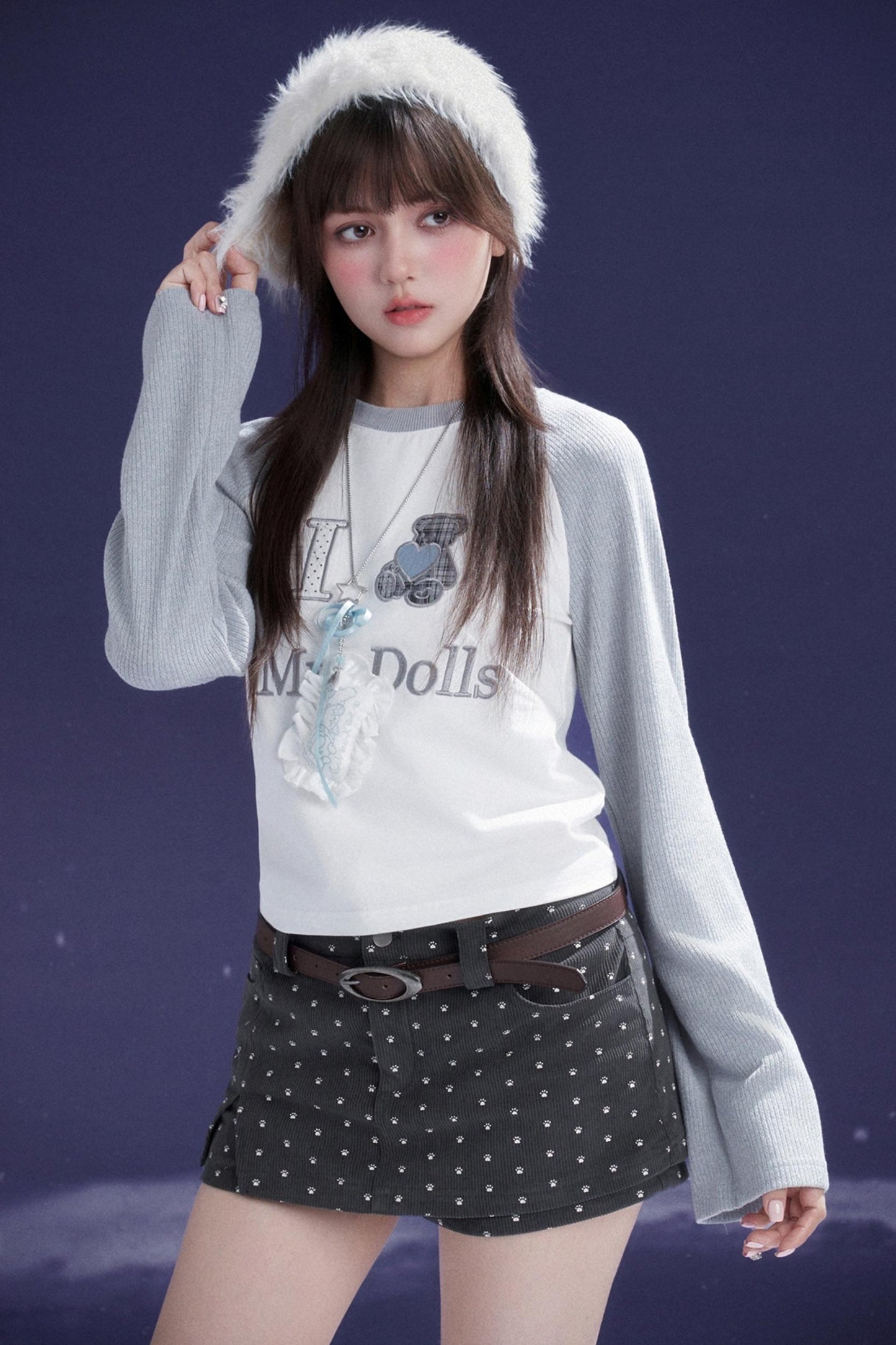 Double Layer Fake Two Piece Skirt