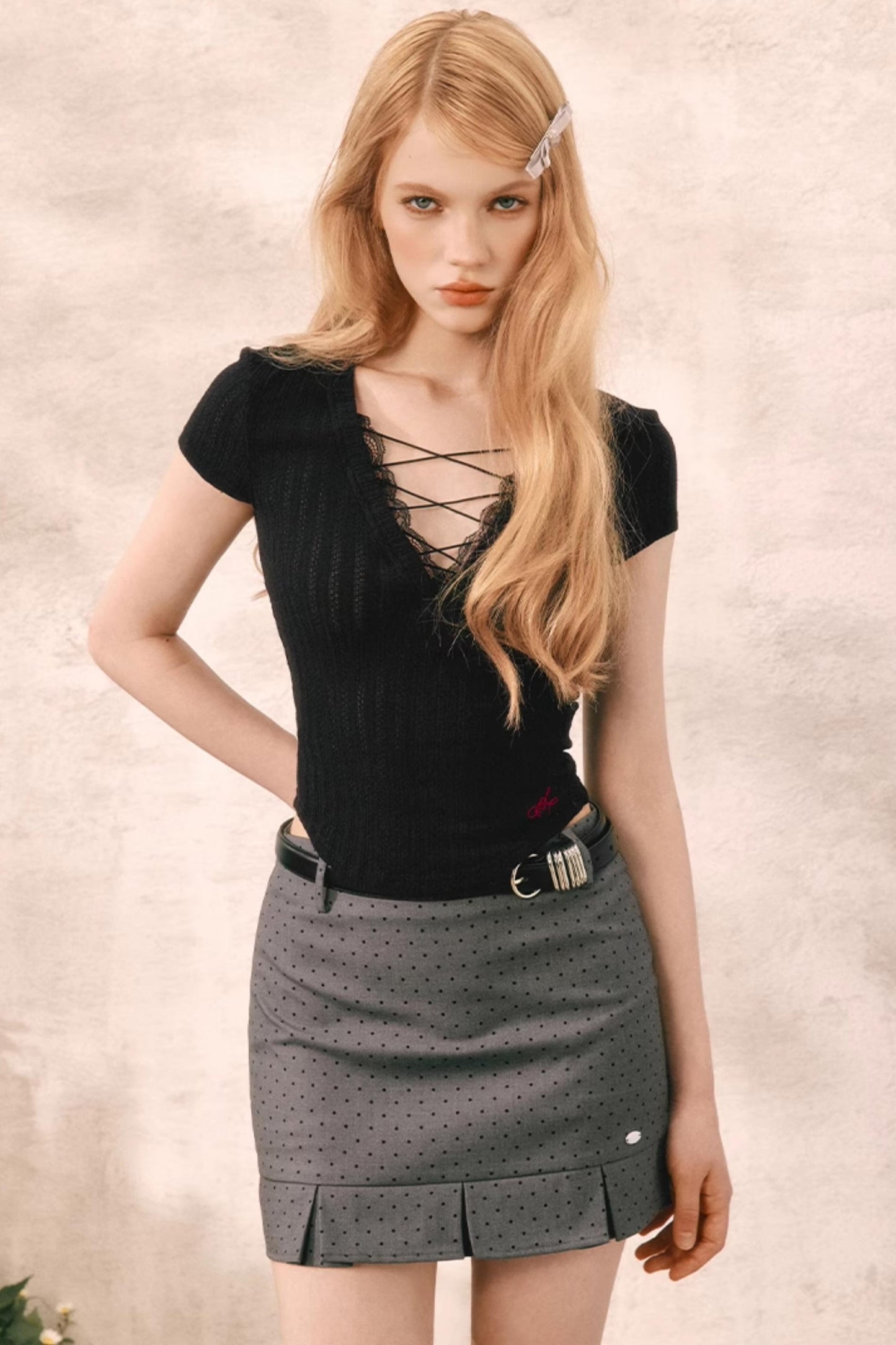 Summer Polka Dot Midi Skirt