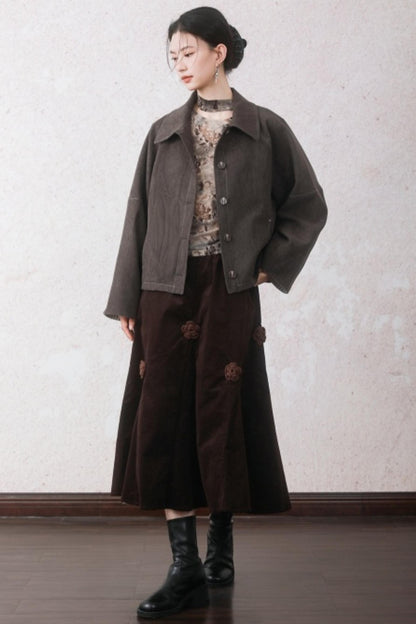 Patchwork Velvet-Feel Jacket