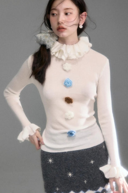 Velvet Floral Knit Top