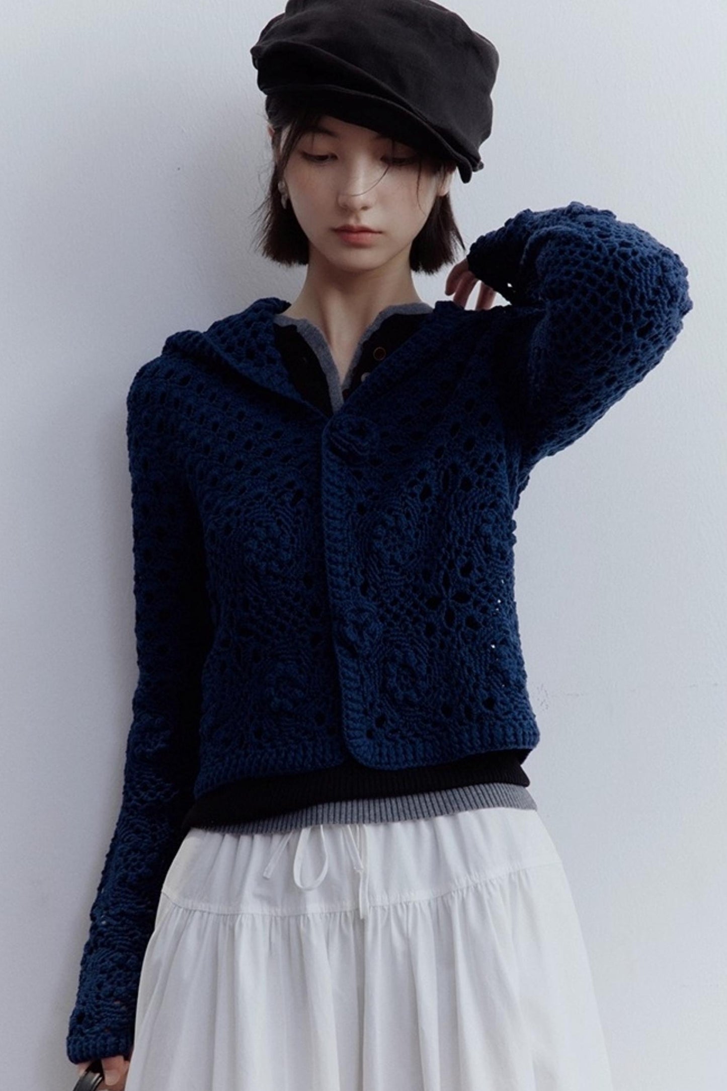 Midnight Rose Knitted Cardigan