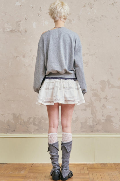 Lässiger Sweatshirt mit langen Ärmeln 