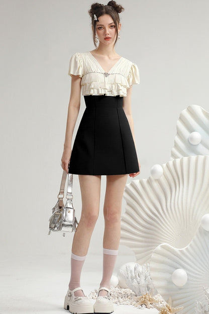 Ruffle Diamond Mini Dress