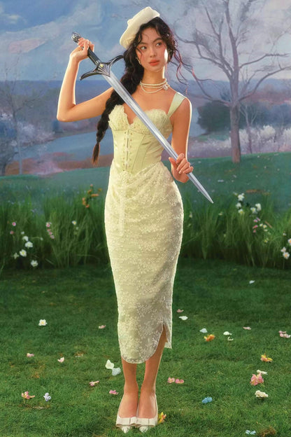 Jade Satin Prinzessinenkleid