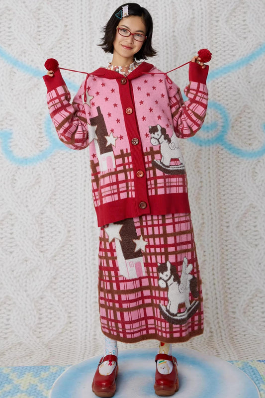 Angel Hooded Cardigan Jacket Set-Up