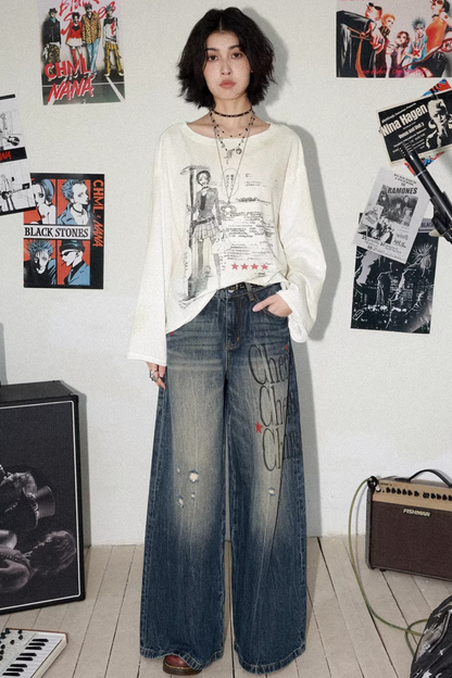 High-Waisted Flared Jeans