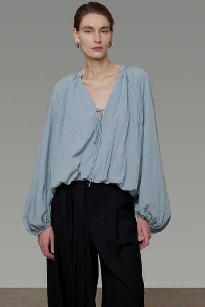 Autumn Lantern Sleeve Top