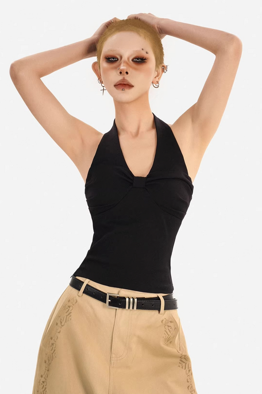 Backless Halter Suspender Top